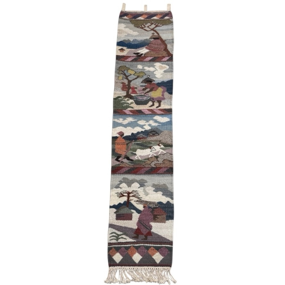 Tapestry Wall Hanging Mohair Wool Large African Lesotho Hand-Woven Figurative